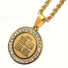 Load image into Gallery viewer, Islamic Zircon Scripture Badge Pendant Necklace, Fashion Jewelry, Gift Accessories For Men And Women