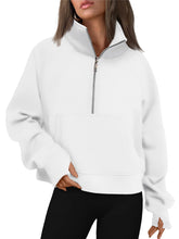 Load image into Gallery viewer, AUTOMET Womens Sweatshirts Half Zip Cropped Pullover Fleece Quarter Zipper Hoodies Fall outfits Clothes Thumb Hole