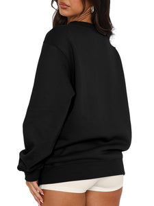 Oversized Sweatshirt for Women Fleece Crewneck Long Sleeve Loose Casual Pullover Top Fall Winter Trendy