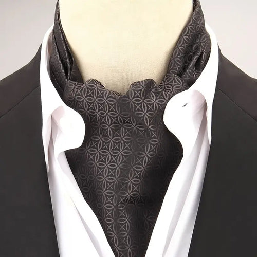 Vintage Style Men's Double-Sided Long Cravat Casual Gentleman Ascot Tie for Business Formal Wear Polyester Woven Scarf