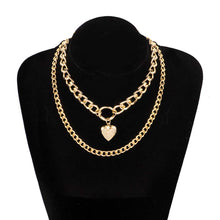 Load image into Gallery viewer, Punk Chain Chunky Necklaces for women Multilayer Collar Necklace Gold in 9 Different Styles