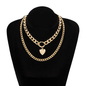 Punk Chain Chunky Necklaces for women Multilayer Collar Necklace Gold in 9 Different Styles