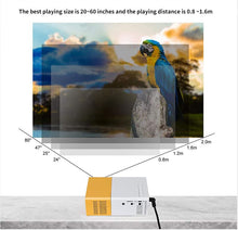 Load image into Gallery viewer, Portable Movie Projector, 1920x1080 Resolution, Smart Home Projector, Smart Video Projector for Home Game/Outdoor/Party,Compatible with HDMI,USB,TF Card,AV and Remote Control(Yellow)