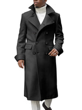 Load image into Gallery viewer, Ebifin Men&#39;s Notch Lapel Double Breasted Long Trench Coat Casual Cotton Blend Peacoat