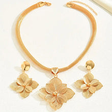 Load image into Gallery viewer, Earrings Plus Necklace Dupes Luxury Jewelry Set Trendy with Flower Design For Women