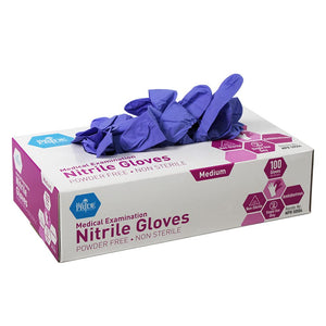 MedPride Powder-Free Nitrile Exam Gloves, Iris Blue, Multiple Choices