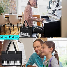 Load image into Gallery viewer, Piano Key Musical Note Tote Bag,Music Shoulder Handbag,Waterproof Nylon Cloth Womens Reusable Shopping Bags