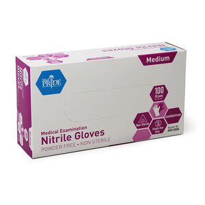 MedPride Powder-Free Nitrile Exam Gloves, Iris Blue, Multiple Choices