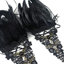 Load image into Gallery viewer, HOMELEX Women Black Lace Feather Gloves Witch Angel Costume Accessories Swan Wings Wrist Bands