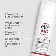 Load image into Gallery viewer, EltaMD UV Clear Face Sunscreen, Protects and Calms Sensitive Skin and Acne-Prone Skin, Lightweight, Silky, Dermatologist Recommended