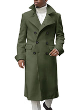 Load image into Gallery viewer, Ebifin Men&#39;s Notch Lapel Double Breasted Long Trench Coat Casual Cotton Blend Peacoat