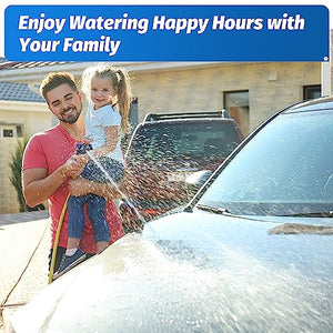 AUTOMAN-Garden-Hose-Nozzle,ABS Water Spray Nozzle with Heavy Duty 7 Adjustable Watering Patterns,Slip Resistant for Plants,Lawn,Washing Cars,Cleaning,Showering Pets & Outdoor Fun.