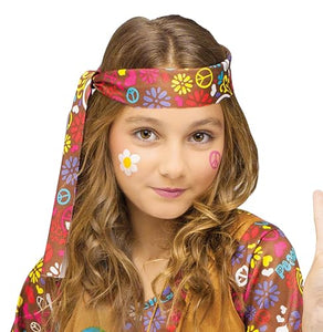 Embrace the groovy spirit of Halloween with our Peace, Love, and Hippie costume! Fun World Girls Costume