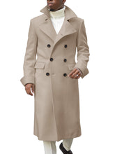 Load image into Gallery viewer, Ebifin Men&#39;s Notch Lapel Double Breasted Long Trench Coat Casual Cotton Blend Peacoat