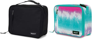 PackIt Freezable Classic Lunch Box, Black, Built with EcoFreeze® Technology, Collapsible, Reusable, Zip Closure With Zip Front Pocket and Buckle Handle, Designed for Fresh Lunches