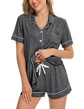 Load image into Gallery viewer, SWOMOG Womens Button Down Pajamas Set Short Sleeve Sleepwear Bride Soft Pj Lounge Sets XS-3XL