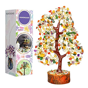 Seven Chakra Tree of Life - Crystal Tree - Artificial Bonsai Tree, Spiritual Decor, Crystals and Gemstones, Crystal Tree for Positive Energy - Feng Shui Tree, Reiki Gifts