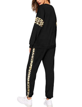 Load image into Gallery viewer, Leopard Sweatsuits Women 2 Piece Sets Crew neck Long Sleeve Tops Pants, Tracksuit with Pockets