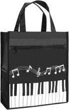 Load image into Gallery viewer, BestSounds Piano Keys Music Waterproof Oxford Cloth Handbag Tote Shopping Book Bag Gift for Kids &amp; Students(Black) 2