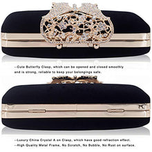 Load image into Gallery viewer, Dexmay Rhinestone Clutch Bag with Crystal Butterfly Clasp Women Evening Handbag Formal Party Purse