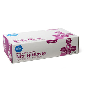 MedPride Powder-Free Nitrile Exam Gloves, Iris Blue, Multiple Choices