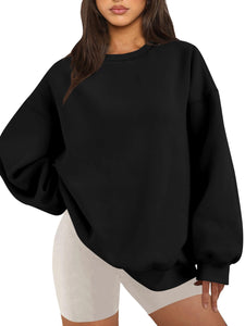 Oversized Sweatshirt for Women Fleece Crewneck Long Sleeve Loose Casual Pullover Top Fall Winter Trendy