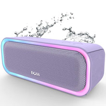 Load image into Gallery viewer, DOSS Bluetooth Speaker, SoundBox Pro Wireless Speaker with 20W Stereo Sound, Active Extra Bass, Bluetooth5.0, IPX6 Waterproof, Wireless Stereo Pairing, Multi-Colors Lights, 20Hrs Playtime