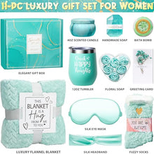 Load image into Gallery viewer, Self Care Gifts, Rose Relaxing Spa Gifts Basket w/ Luxury Flannel Blanket, Unique Valentines Day Gifts for Her