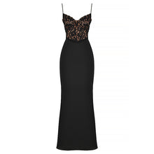 Load image into Gallery viewer, Lace High Waist Long Dress Deep V Strap Fishtail Gown, Elegant Evening Dress