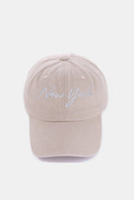 Load image into Gallery viewer, Zenana Washed Embroidered City Baseball Cap