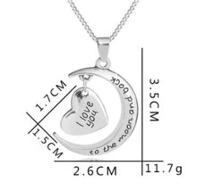 Load image into Gallery viewer, Love and the Moon! Beautiful Steel Necklace