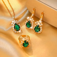 Load image into Gallery viewer, Droplet Shaped Rhinestone Pendant, Alloy Jewelry Set, Minimalist, Elegant Style For Fashion