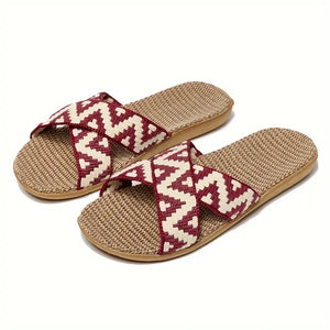 Summer Slides - Breathable Open Toe, Easy Slip-On, Soft and Cushioned Comfortable Flat Shoes