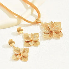 Load image into Gallery viewer, Earrings Plus Necklace Dupes Luxury Jewelry Set Trendy with Flower Design For Women