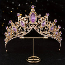 Load image into Gallery viewer, Baroque Style Crown Elegant Rhinestone Princess Crown Princess Queen Birthday Party Headwear Women Bridal Wedding Hair Accessories