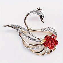 Load image into Gallery viewer, Elegant Swan Shaped Brooch Pin - Decorated with Shiny Rhinestones