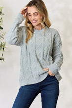 Load image into Gallery viewer, BiBi Cable Knit Round Neck Sweater for Girls and Women