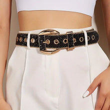 Load image into Gallery viewer, Punk Shiny Sequin Glitter Belt Trendy Eyelet Hollow Out Hip Hop Belt Unisex Jeans Pants Belt #1