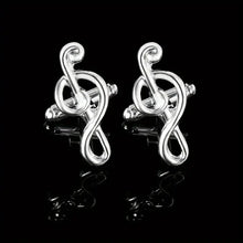 Load image into Gallery viewer, Fashionable Alloy Music Note Tie Clip And Cufflinks Set For Men - Business French Style Accessories