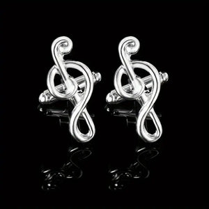 Fashionable Alloy Music Note Tie Clip And Cufflinks Set For Men - Business French Style Accessories