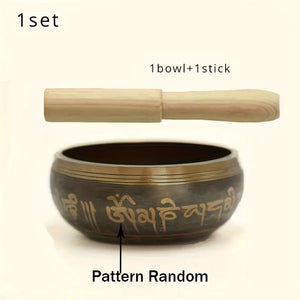 1 Set Authentic Bronze Singing Bowl - Handmade in Nepal for Yoga & Meditation - Experience Soothing Enchanting Tones