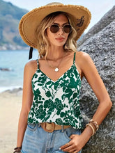 Load image into Gallery viewer, Floral Print V Neck Cami Top, Vacation Style Sleeveless Top For Girls &amp; Women Size: S