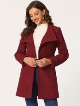 Load image into Gallery viewer, Women&#39;s Classic Stand Collar Long Sleeve Winter Belted Long Coat