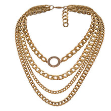 Load image into Gallery viewer, Punk Chain Chunky Necklaces for women Multilayer Collar Necklace Gold in 9 Different Styles