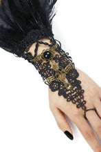 Load image into Gallery viewer, HOMELEX Women Black Lace Feather Gloves Witch Angel Costume Accessories Swan Wings Wrist Bands