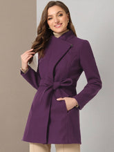 Load image into Gallery viewer, Women&#39;s Classic Stand Collar Long Sleeve Winter Belted Long Coat