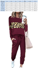 Load image into Gallery viewer, Leopard Sweatsuits Women 2 Piece Sets Crew neck Long Sleeve Tops Pants, Tracksuit with Pockets