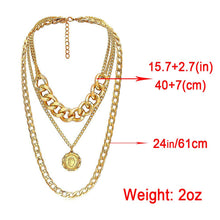 Load image into Gallery viewer, Punk Chain Chunky Necklaces for women Multilayer Collar Necklace Gold in 9 Different Styles