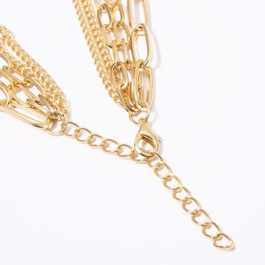 Punk Chain Chunky Necklaces for women Multilayer Collar Necklace Gold in 9 Different Styles