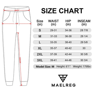 M MAELREG Mens Casual Pants with Zipper Pockets Water-Repellent Micro Fleece Lightweight Activewear Golf Pants for Men